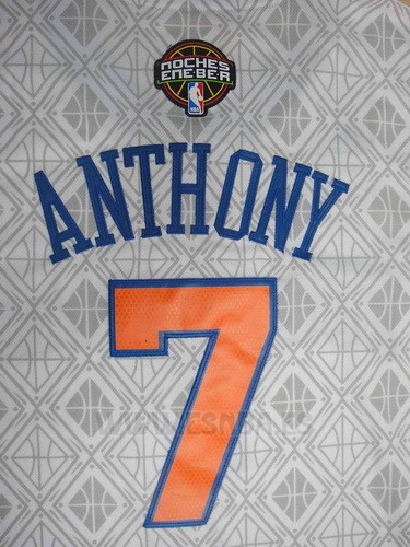 Camiseta Noches Enebea New York Knicks Carmelo Anthony #7 Blanco